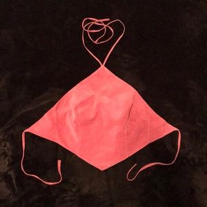 BeBe Genuine Leather Halter Top